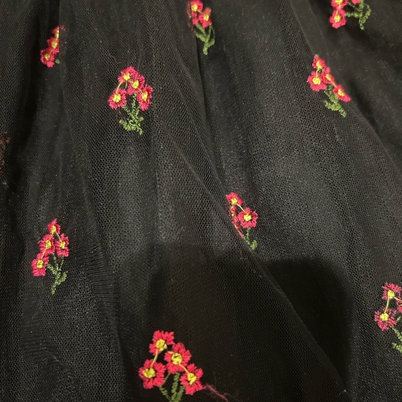 ASOS Floral Black Mesh Dress with Corset Details - Picture 5 of 12